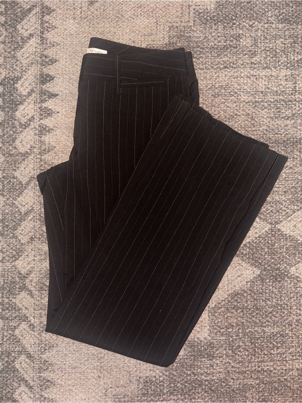 Halogen Black Pinstripe Boot-Cut Dress Pants